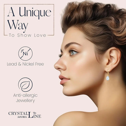 Teardrop Dangle Earrings for Women, 18ct Gold Plated Jewelry for Women and Girls in Jewelry Box