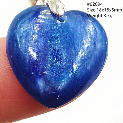 Natural Blue Kyanite Heart Love Pendant Jewelry Women Men Kyanite Necklace Cat Eye Beads Best Gift Fashion AAAAA