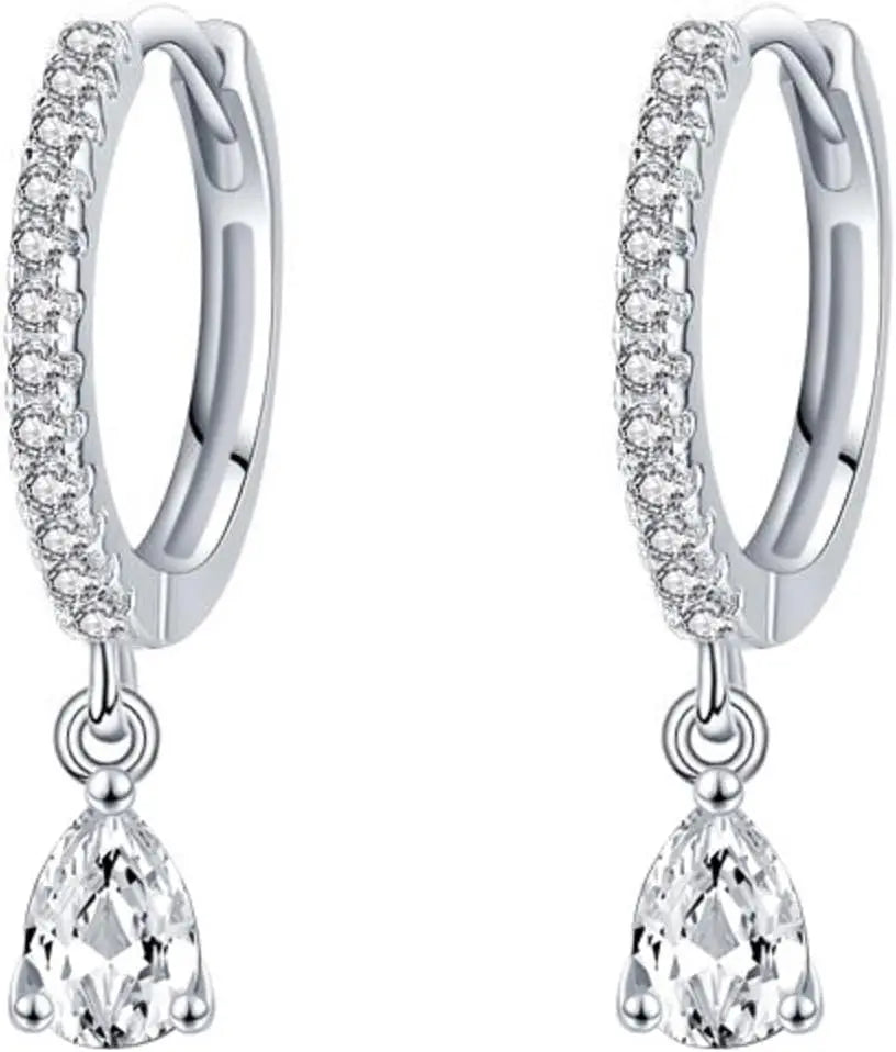 Orecchini Argento 925 Brillantini Punto Luce - 2 Paia Anallergici per Donna, Set 8mm 9mm per Ragazze