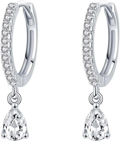 Orecchini Argento 925 Brillantini Punto Luce - 2 Paia Anallergici per Donna, Set 8mm 9mm per Ragazze