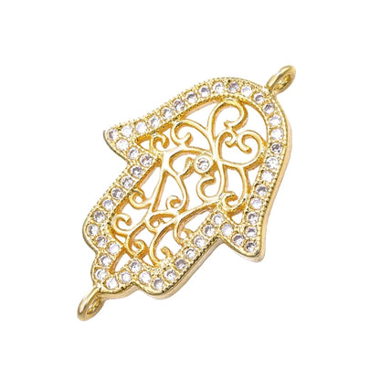 Juya Handmade 18K Gold Plated Cz Paved Decorative Copper Dragon Charms Connectors Accessories For DIY Talisman Jewelry Making
