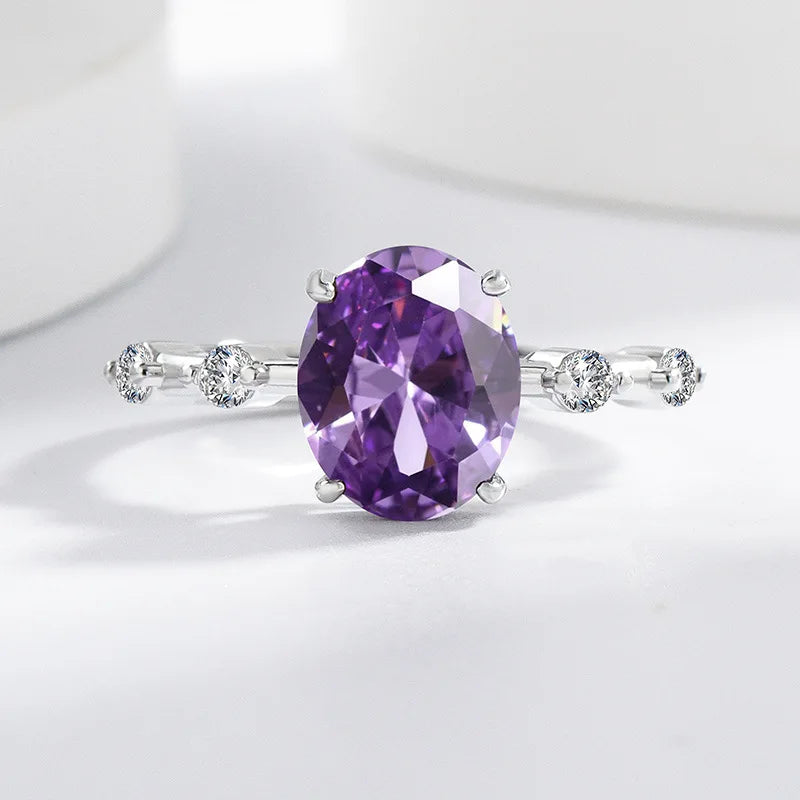 925 Sterling Silver Geometric Cubic Zirconia Stackable Ring for Women Trendy Platinum Plated Brand Party Jewelry Accessories