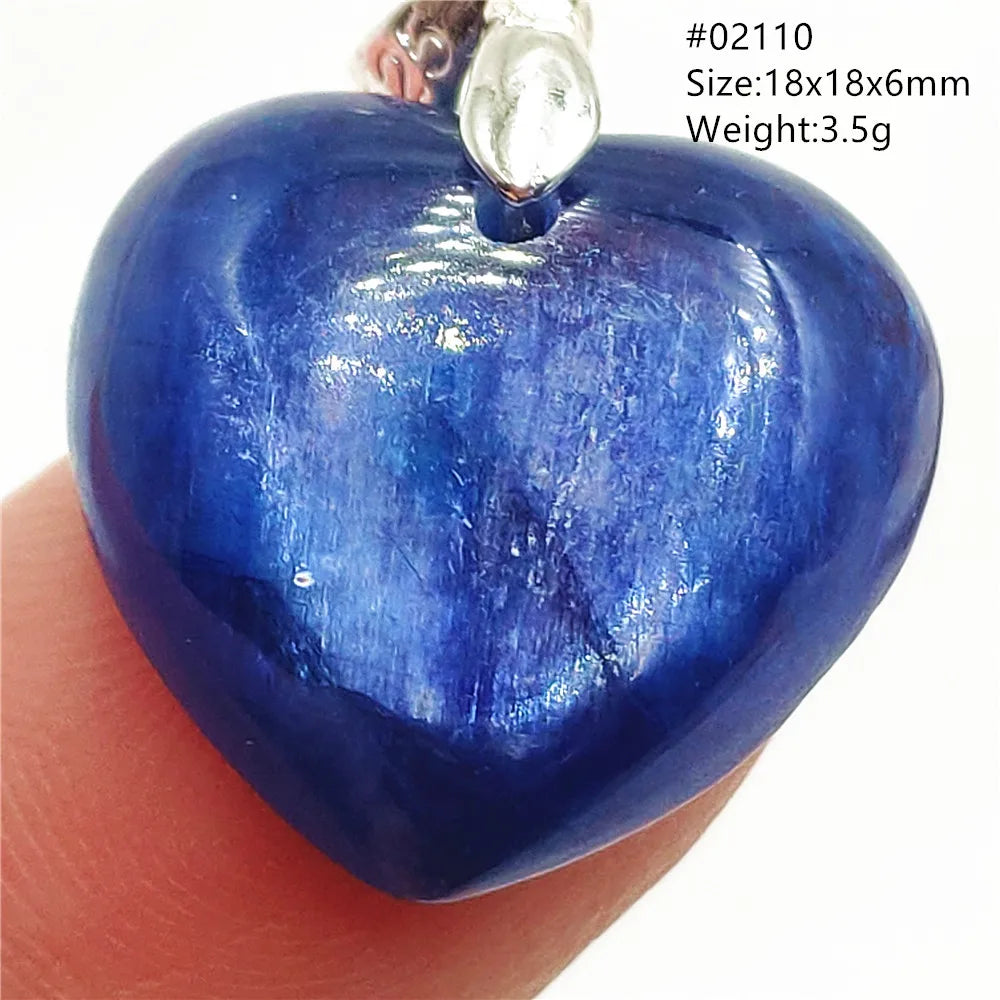 Natural Blue Kyanite Heart Love Pendant Jewelry Women Men Kyanite Necklace Cat Eye Beads Best Gift Fashion AAAAA