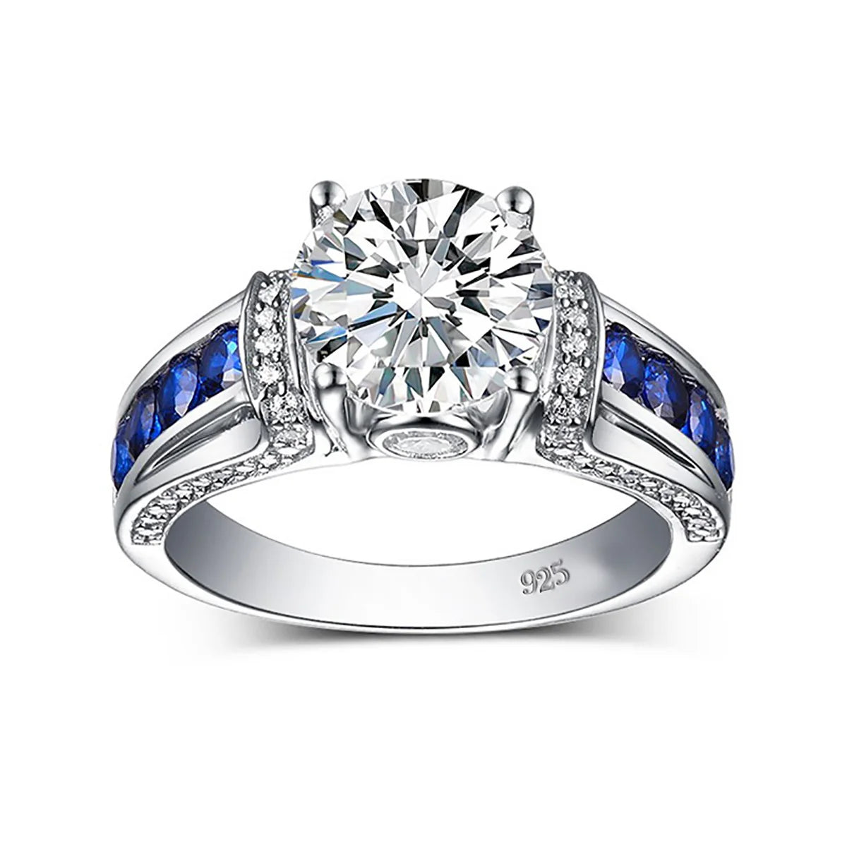 RedWood Brand 2ct Real Moissanite Ring For Women Real 925 Sterling Silver 14K White Gold Plated Diamond Ring  Wedding Jewelry