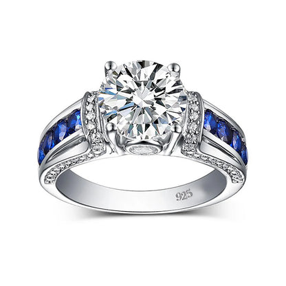 RedWood Brand 2ct Real Moissanite Ring For Women Real 925 Sterling Silver 14K White Gold Plated Diamond Ring  Wedding Jewelry