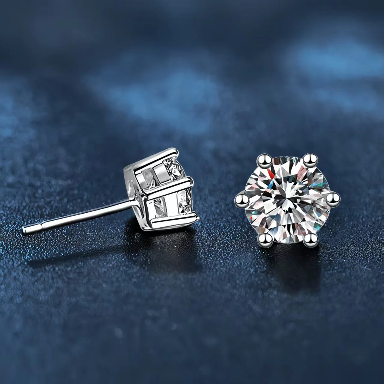0.5Ct-2Ct D Color Certified Moissanite Stud Earrings Lab Created Diamond 925 Sterling Silver Gold Plated Wedding Jewelry
