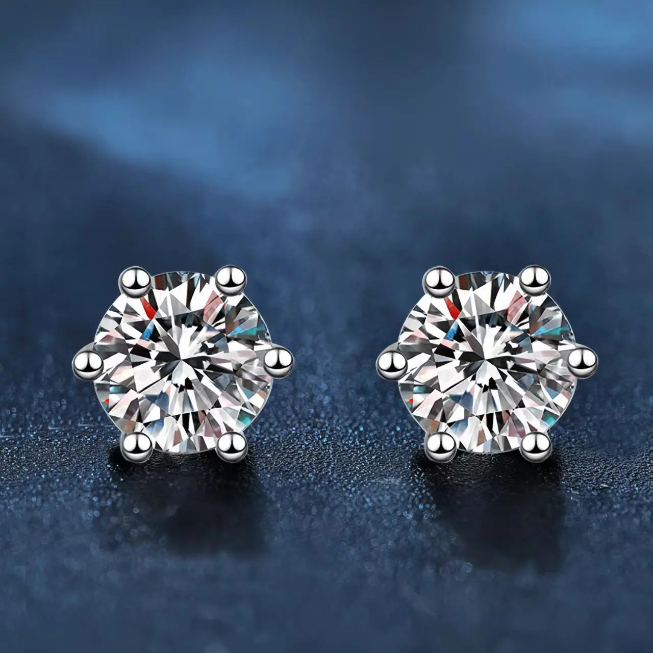 0.5Ct-2Ct D Color Certified Moissanite Stud Earrings Lab Created Diamond 925 Sterling Silver Gold Plated Wedding Jewelry