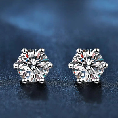 0.5Ct-2Ct D Color Certified Moissanite Stud Earrings Lab Created Diamond 925 Sterling Silver Gold Plated Wedding Jewelry