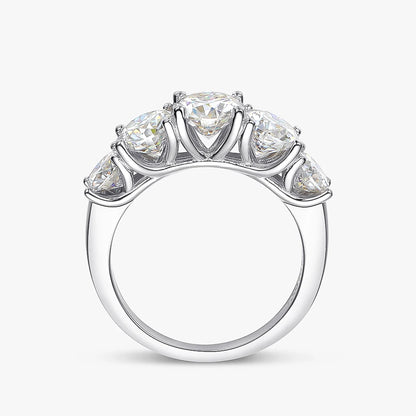 OEVAS 100% 925 Sterling Silver 3.6 Carat Full Moissanite Rings For Women 18K White Gold Color Engagement Wedding Fine Jewelry