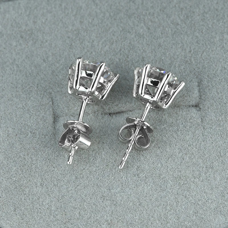 GRA Moissanite VVS1 Earrings Women 925 Sterling Silver Moissanita And Zircon Ear Studs Pink Yellow Red Orange Pass Diamond Test