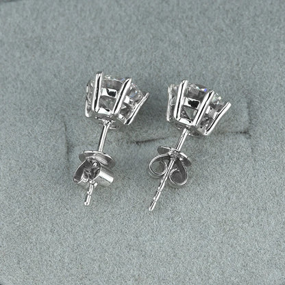 GRA Moissanite VVS1 Earrings Women 925 Sterling Silver Moissanita And Zircon Ear Studs Pink Yellow Red Orange Pass Diamond Test