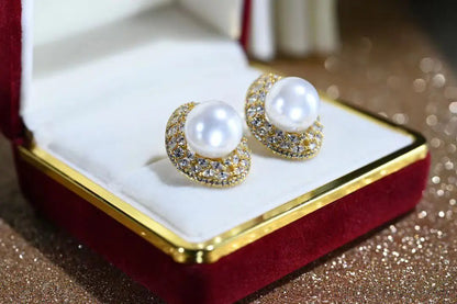 Wholesale S925 Sterling Silver Earrings Mount Findings Settings Base Mounting Parts Accessory for 10-11mm Pearls 5 pairs/lot