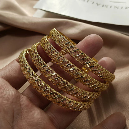 Gold Color Bangles For Women Girls Wedding Bracelet Bangles African Bridal  Jewelery Bijoux Femme wedding Bangles jewelry