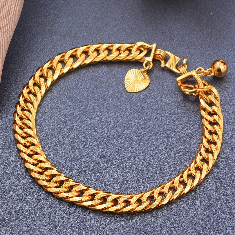 Gold Color men's bracelet Girls Wedding Bracelet Bangles African Bridal  Jewelery Bijoux Femme wedding Bangles jewelry