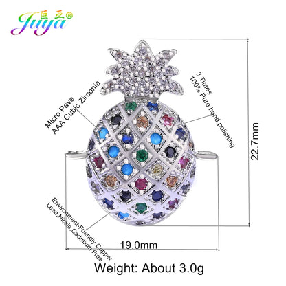 Juya Handmade 18K Gold Plated Cz Paved Decorative Copper Dragon Charms Connectors Accessories For DIY Talisman Jewelry Making