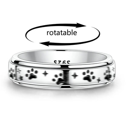 Original 925 Sterling Silver Sparkling Starry Paw Ring For Women Girls Jewelry Birthday Anniversary Gifts