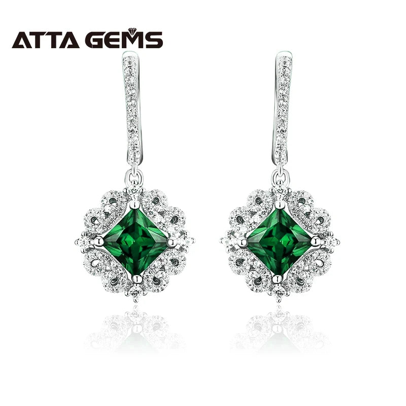 ATTAGEMS Zultanite Sterling Silver Drop Earrings for Women Fine Jewelry 2.6 Carats Created Diaspore 925 Earrings Mother's Gift