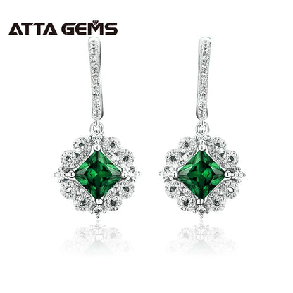 ATTAGEMS Zultanite Sterling Silver Drop Earrings for Women Fine Jewelry 2.6 Carats Created Diaspore 925 Earrings Mother's Gift