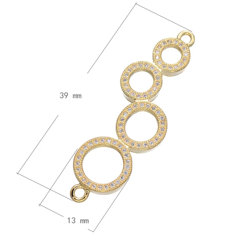 Juya Handmade 18K Gold Plated Cz Paved Decorative Copper Dragon Charms Connectors Accessories For DIY Talisman Jewelry Making