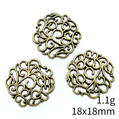 10pcs 18x18mm 2 Colors Antique Silver Color Antique Bronze Color Flowers Charms Handmade Jewelry Making Accessories