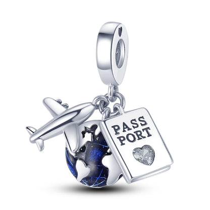 Silver Plated Cat Moon Star Earphone Dangle Charm Bead Pendant Fit Bangle Bracelet for Women Gift DIY Making