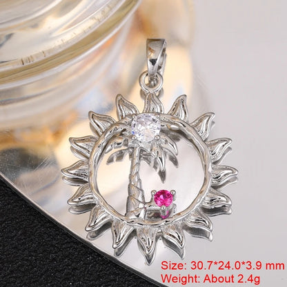 Juya 18K Real Gold Plated Star Of David Palm Tree Bird Flower Love Heart Evil Eye Charms For DIY Fashion Pendant Jewelry Making