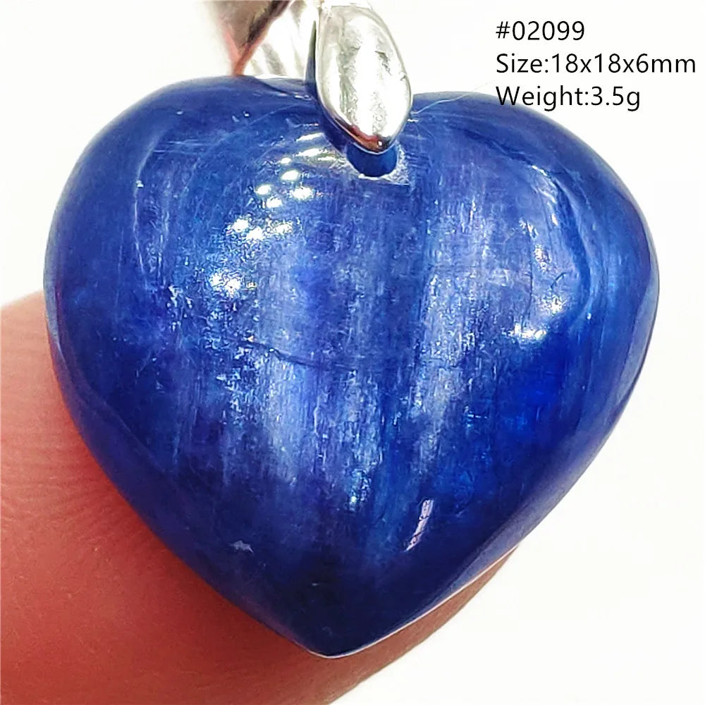Natural Blue Kyanite Heart Love Pendant Jewelry Women Men Kyanite Necklace Cat Eye Beads Best Gift Fashion AAAAA