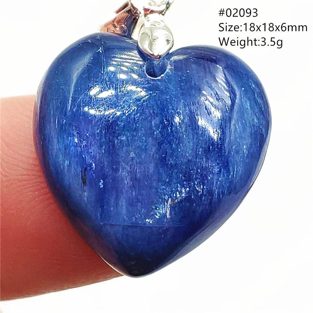 Natural Blue Kyanite Heart Love Pendant Jewelry Women Men Kyanite Necklace Cat Eye Beads Best Gift Fashion AAAAA