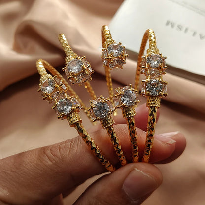 Gold Color Bangles For Women Girls Wedding Bracelet Bangles African Bridal  Jewelery Bijoux Femme wedding Bangles jewelry