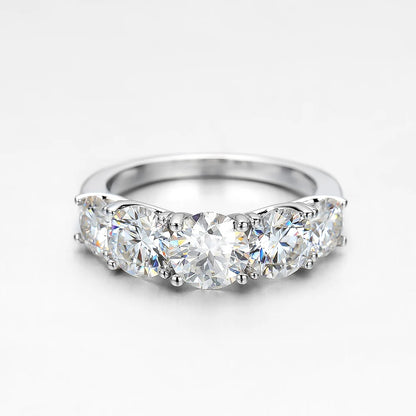 OEVAS 100% 925 Sterling Silver 3.6 Carat Full Moissanite Rings For Women 18K White Gold Color Engagement Wedding Fine Jewelry