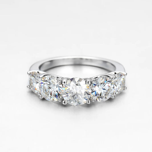 OEVAS 100% 925 Sterling Silver 3.6 Carat Full Moissanite Rings For Women 18K White Gold Color Engagement Wedding Fine Jewelry