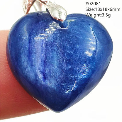 Natural Blue Kyanite Heart Love Pendant Jewelry Women Men Kyanite Necklace Cat Eye Beads Best Gift Fashion AAAAA