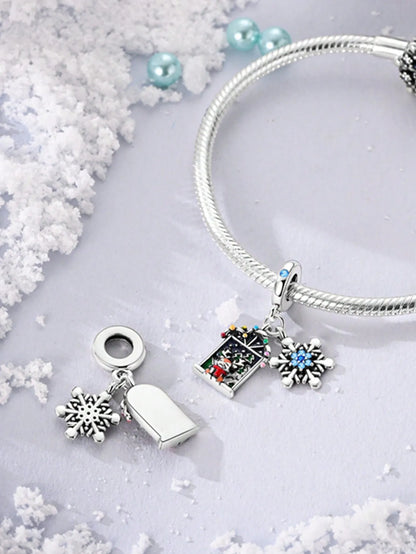 Charms Plata Christmas Bear Snowman Penguin Beads Charm Silver Plated Fit Charms Original Bracelet for Jewelry Making DIY Charm