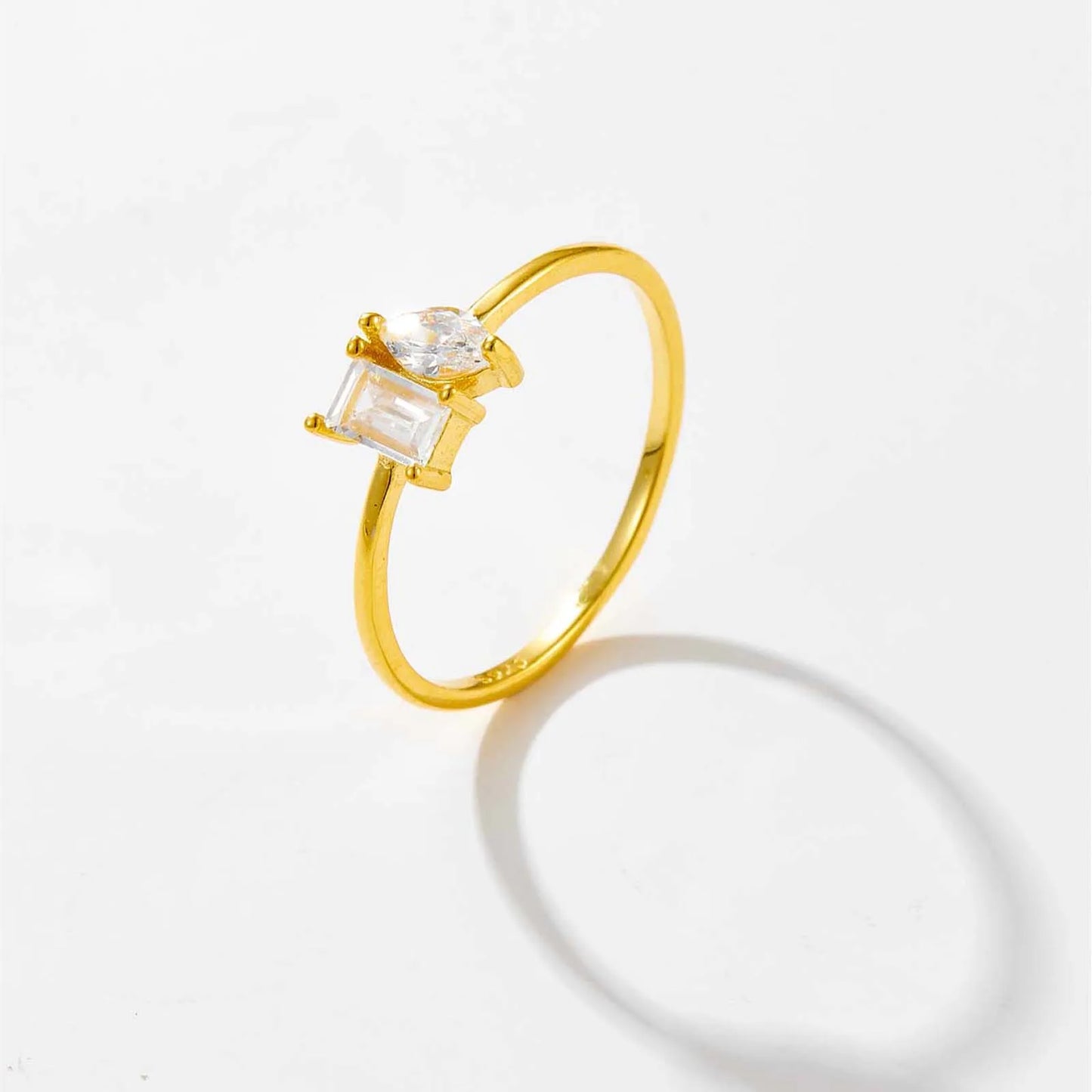 ANDYWEN New 925 Sterling Silver Square Marqulse Zircon Simple Definite Ring Women Silver Wedding Party Fine Jewelry