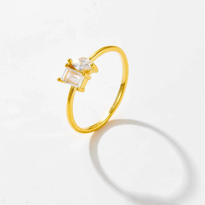 ANDYWEN New 925 Sterling Silver Square Marqulse Zircon Simple Definite Ring Women Silver Wedding Party Fine Jewelry