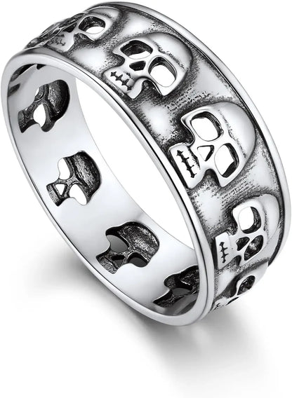 U7 925 Sterling Silver Unisex Rings 5mm-8mm Pattern Band Curb Link Chain Celtic Classic Plain Wedding Anniversary Couple Jewelry