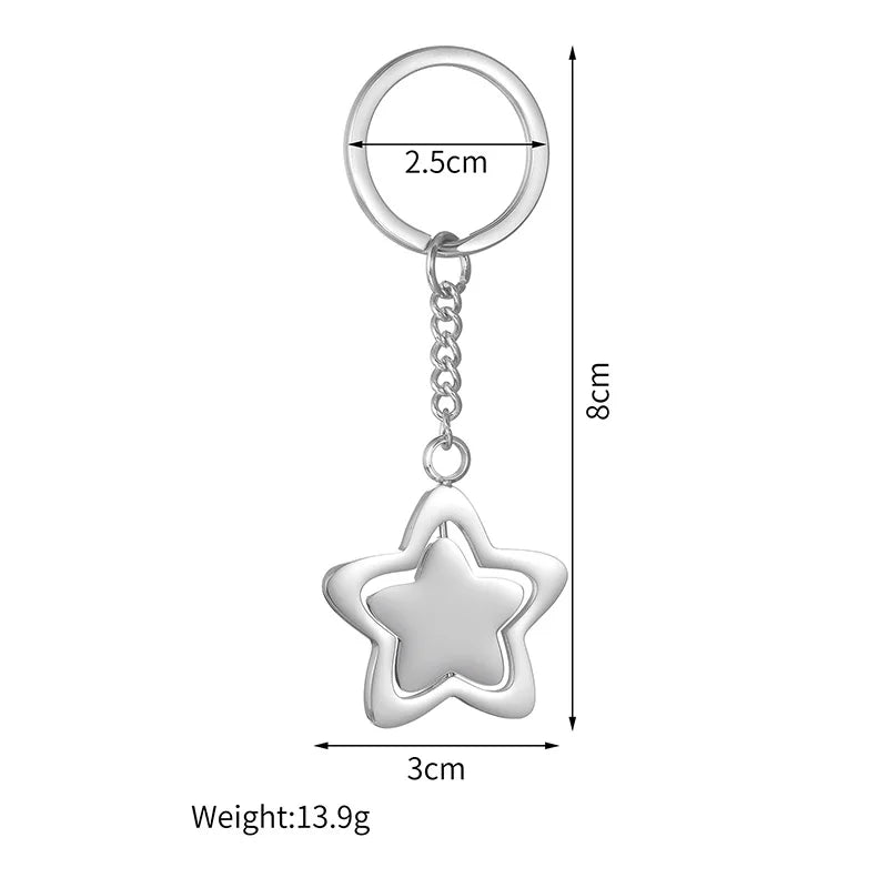 Spark Personalized Stainless Steel Butterfly Heart Shape Rotate Keychain Engrave Name For Women Couple Accessory Jewelry Gift
