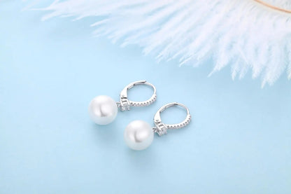 Sterling Silver 925 Pearl Earrings Pearl Earrings for Women Pearl Jewelry Gifts Pearl 8-10 mm