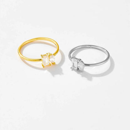ANDYWEN New 925 Sterling Silver Square Marqulse Zircon Simple Definite Ring Women Silver Wedding Party Fine Jewelry