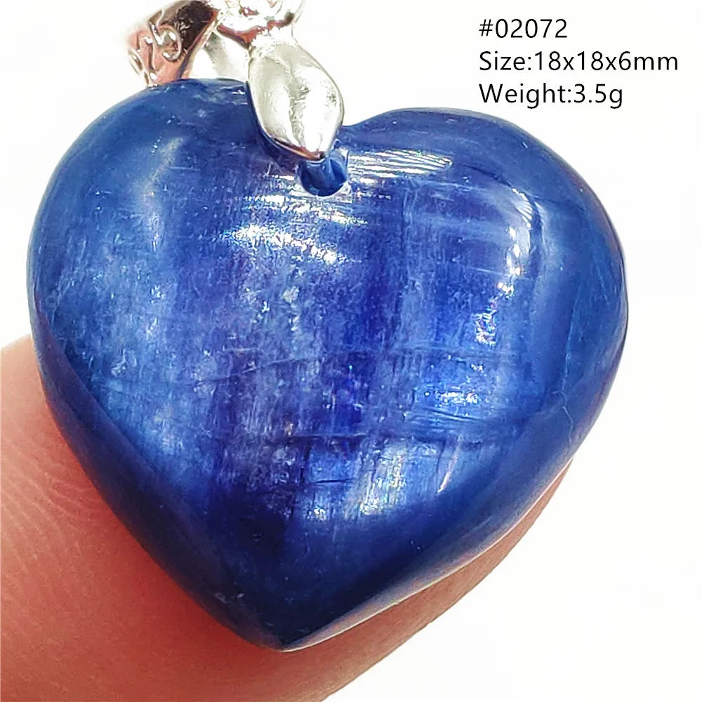 Natural Blue Kyanite Heart Love Pendant Jewelry Women Men Kyanite Necklace Cat Eye Beads Best Gift Fashion AAAAA