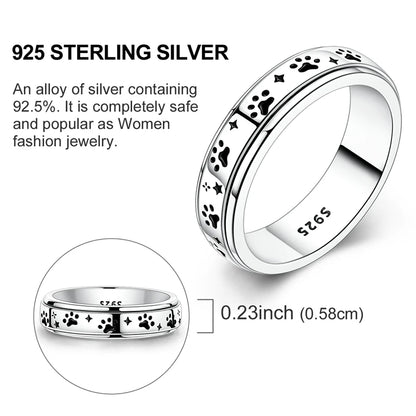 Original 925 Sterling Silver Sparkling Starry Paw Ring For Women Girls Jewelry Birthday Anniversary Gifts