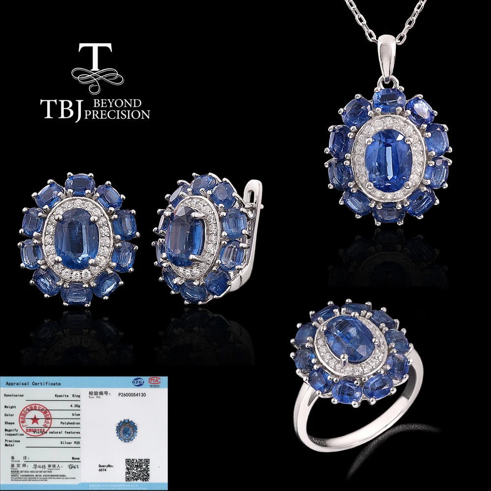 Light Luxury natural Kyanite Ring 925 sterling silver real gemstone fine jewelry for women's banquet gift