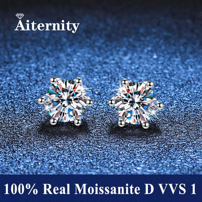GRA Moissanite VVS1 Earrings Women 925 Sterling Silver Moissanita And Zircon Ear Studs Pink Yellow Red Orange Pass Diamond Test