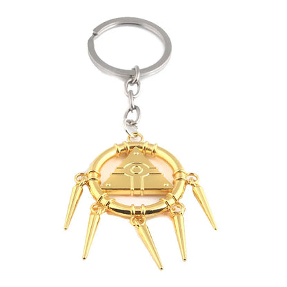 Anime Yu-Gi-Oh Keychain Yugi Muto Big Size 3D Millenium Puzzle Millennium Wheel Wisdom Pendant Keyring For Men Women Jewelry