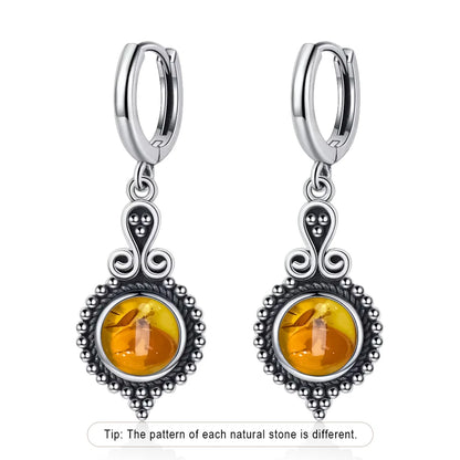 925 Sterling Silver Natural Kyanite Drop Earrings for Women Wedding Gifts Jewelry Vintage Hoop Earrings