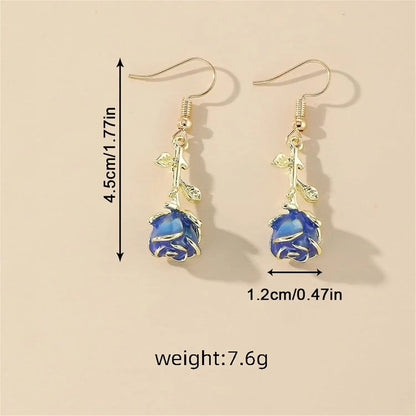 Gioielli Stoffa Earrings Alloy Oil Drop Flower Earrings Exquisite Female Jewelry Orecchini Lupo