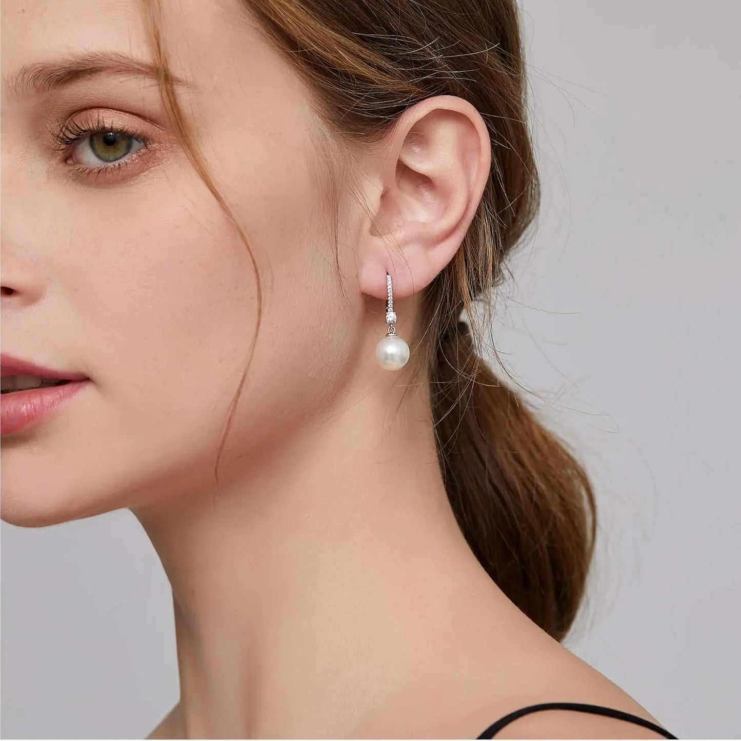 Sterling Silver 925 Pearl Earrings Pearl Earrings for Women Pearl Jewelry Gifts Pearl 8-10 mm