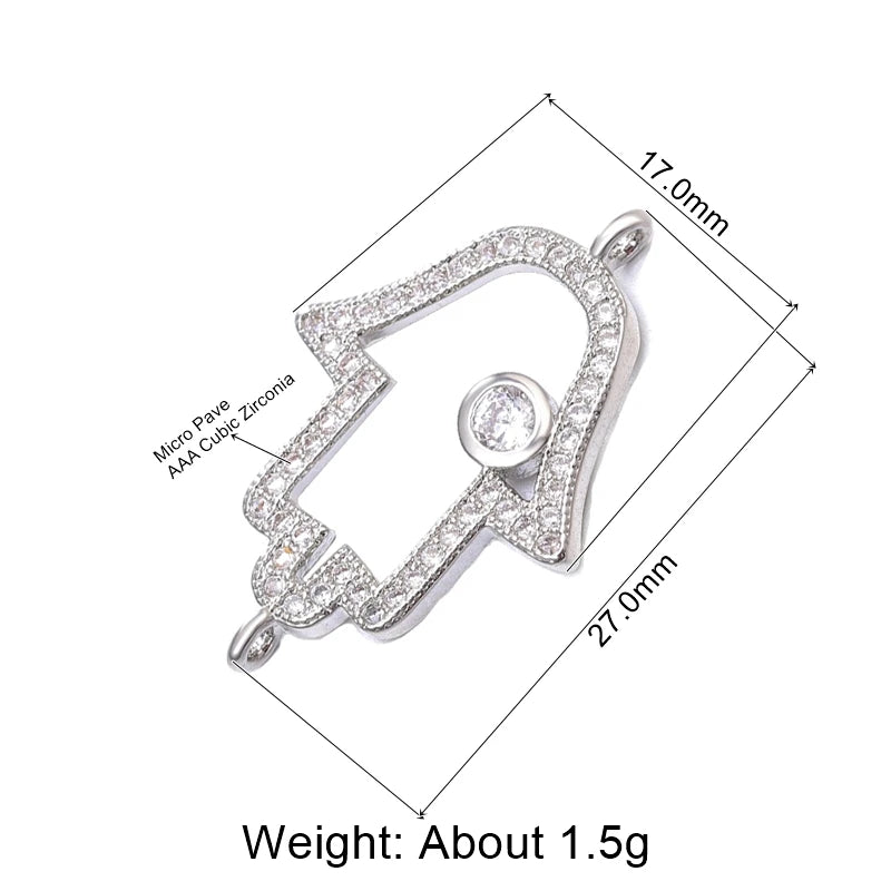 Juya Handmade 18K Gold Plated Cz Paved Decorative Copper Dragon Charms Connectors Accessories For DIY Talisman Jewelry Making