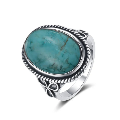 S925 Silver Retro Natural Labradorite Flower Rings Jewelry Silver Large Tiger Eye Engagement Wedding Gift for Women