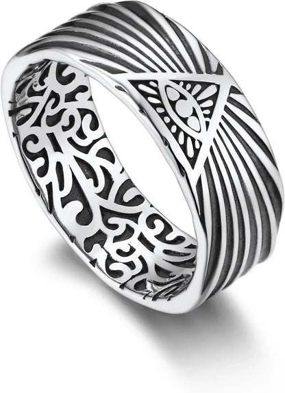 U7 925 Sterling Silver Unisex Rings 5mm-8mm Pattern Band Curb Link Chain Celtic Classic Plain Wedding Anniversary Couple Jewelry